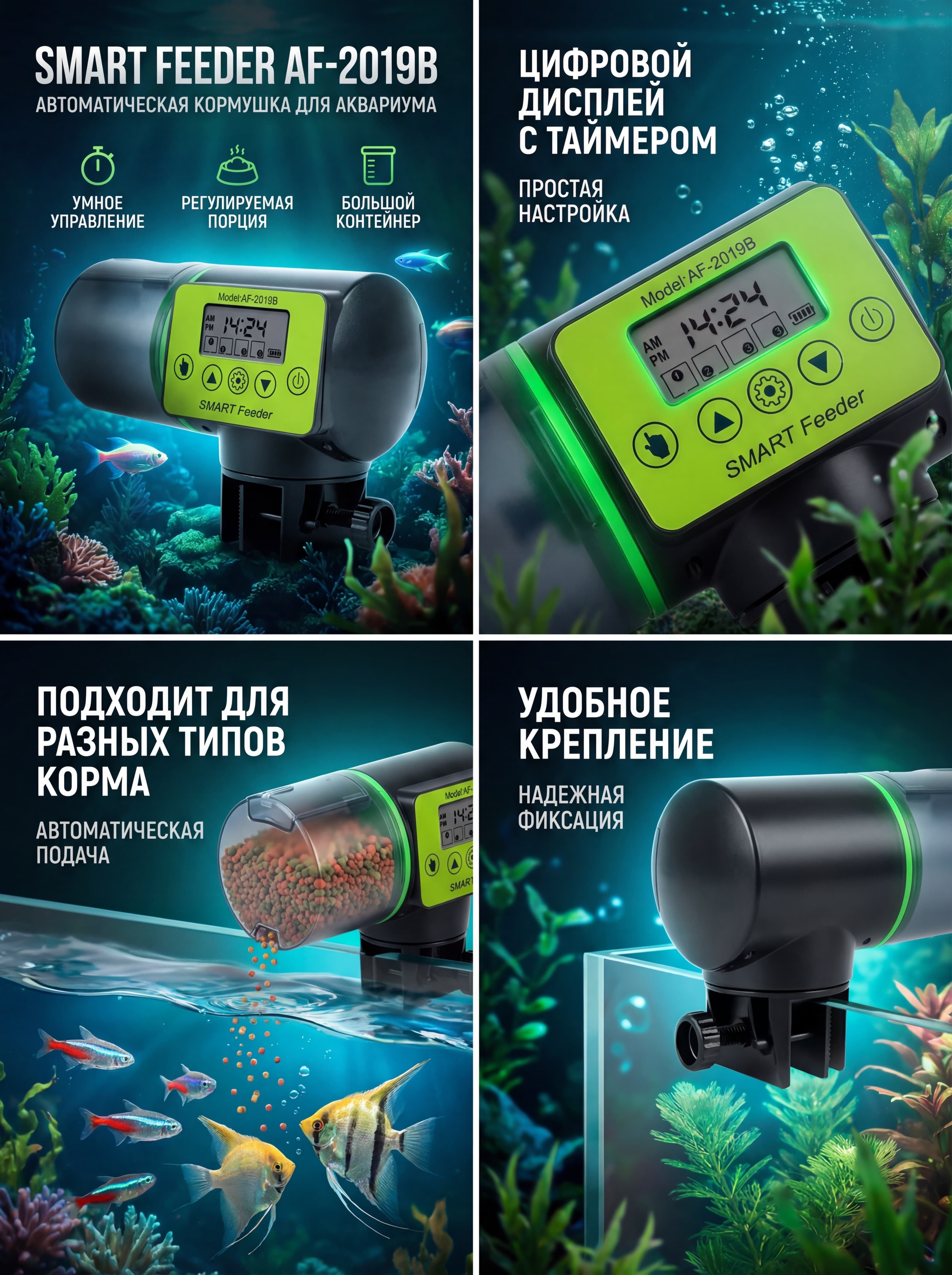 Инфографика для кормушки для рыб — примеры УТП и польза